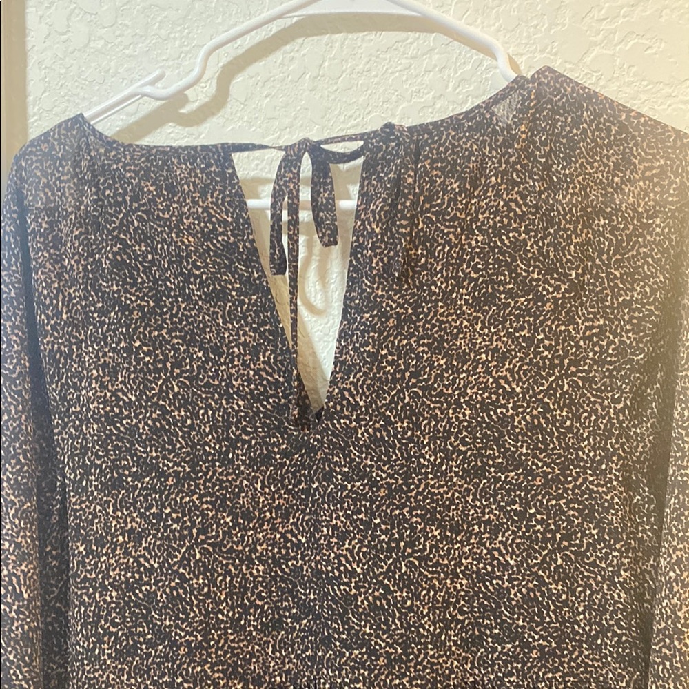 Madewell Black and Brown Patterned Top - Picture 4 of 11